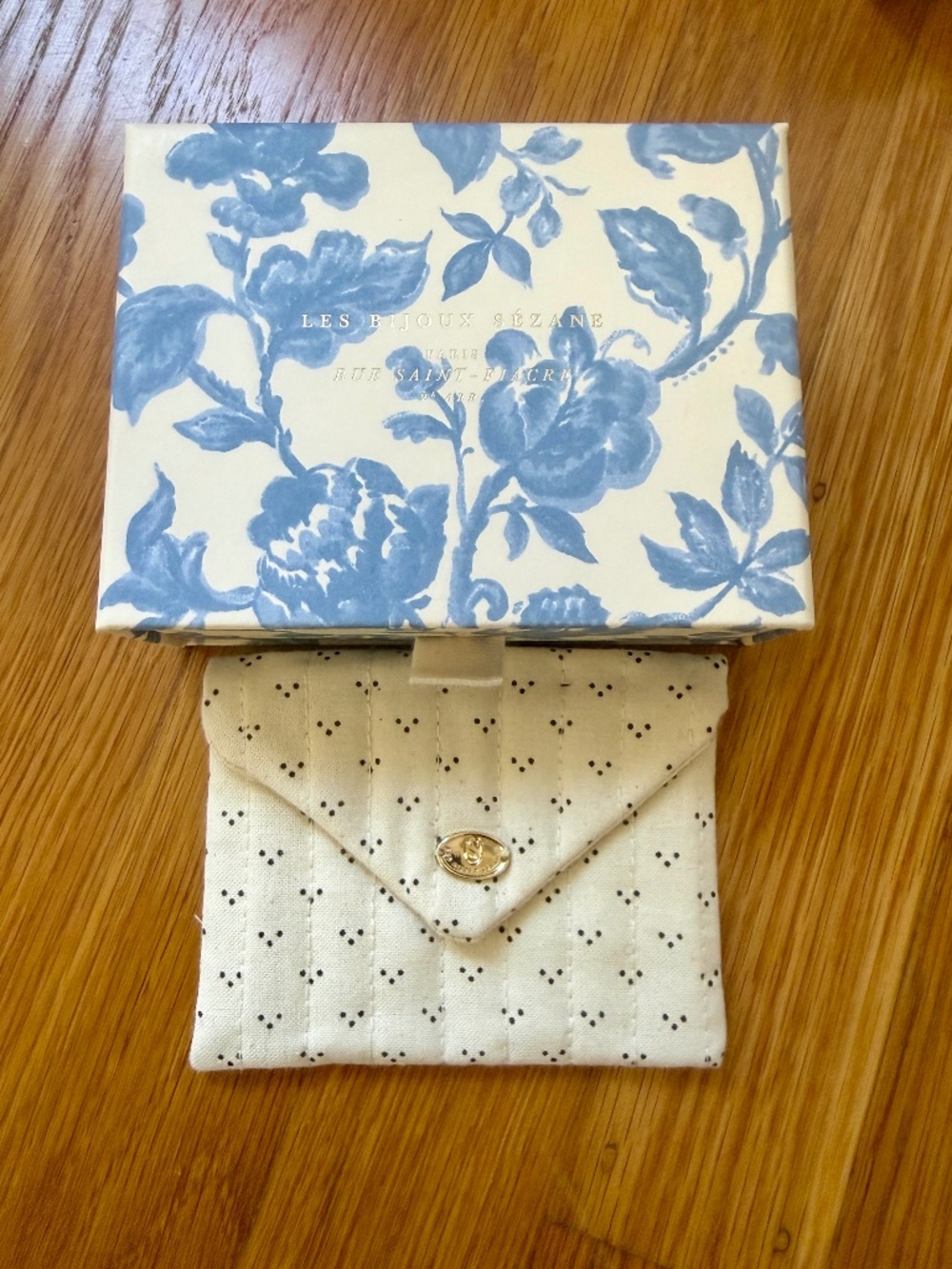 NWT Sezane Jewelry Box with Cream Pouch